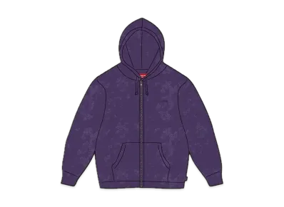 Supreme Pilled Zip Up Hooded Sweatshirt "Maroon"