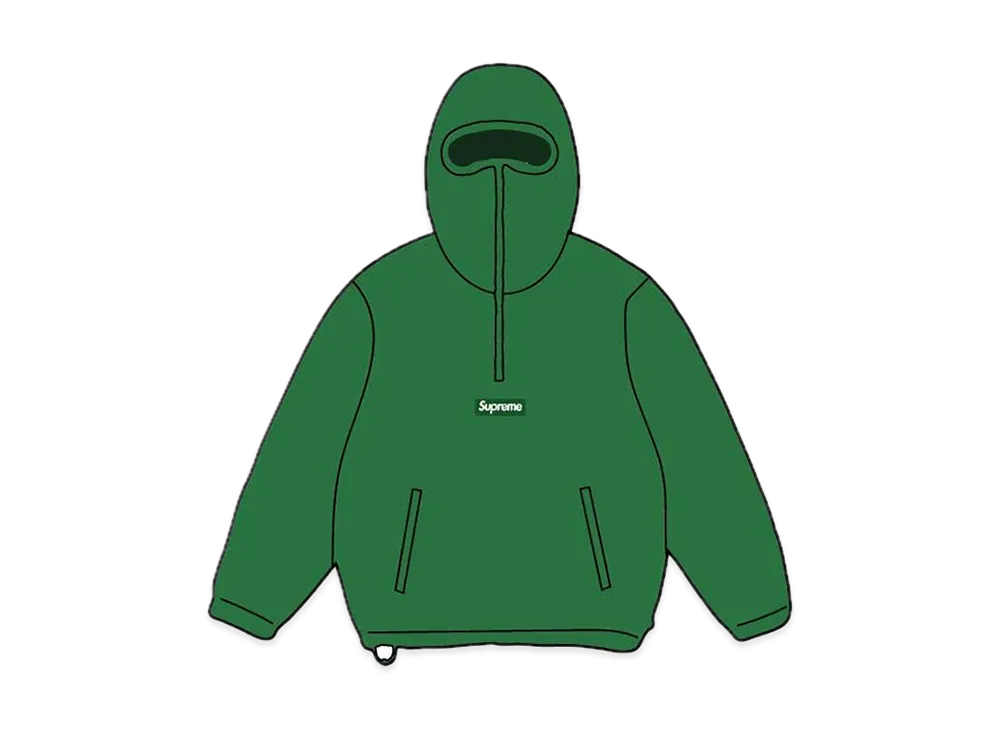 Supreme Polartec Facemask Half Zip Hooded Sweatshirt "Green"