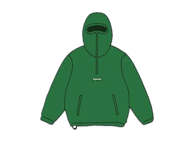 Supreme Polartec Facemask Half Zip Hooded Sweatshirt "Green"