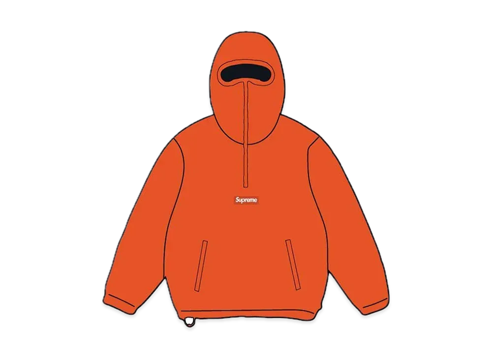 Supreme Polartec Facemask Half Zip Hooded Sweatshirt "Orange"