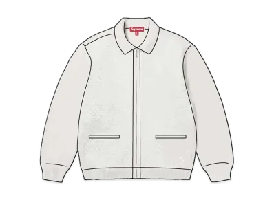 Supreme Woven Leather Zip Up Cardigan "White"