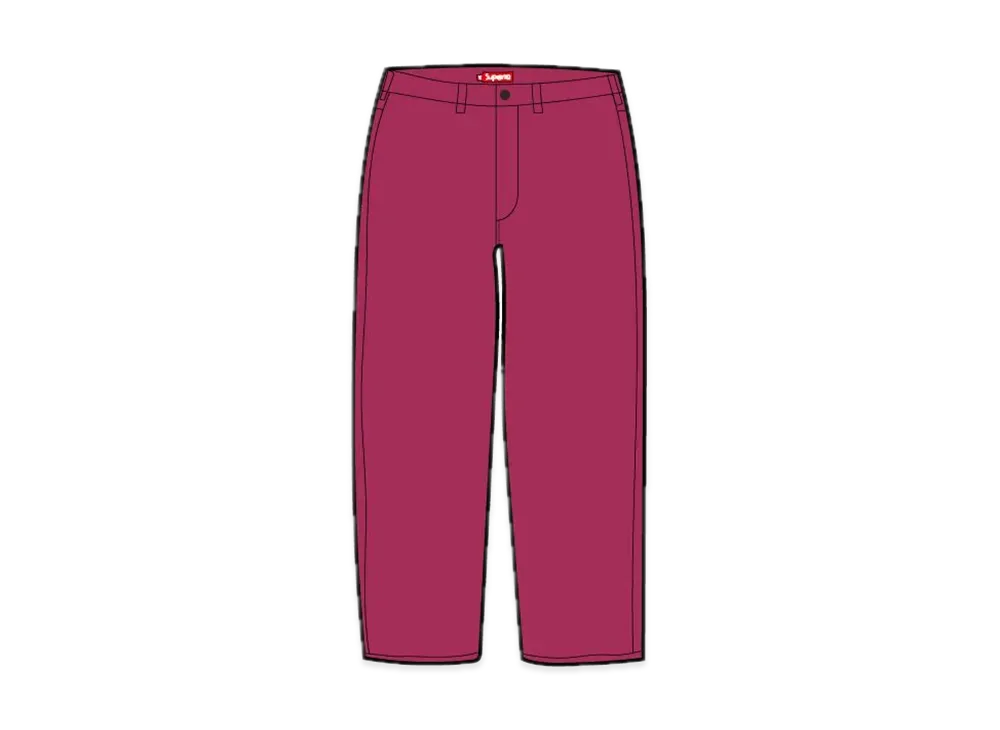 Supreme Washed Herringbone Chino Pant "Magenta"