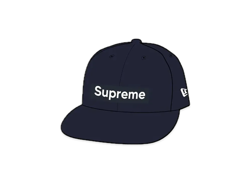 Supreme Brushed Wool Box Logo New Era "Navy"