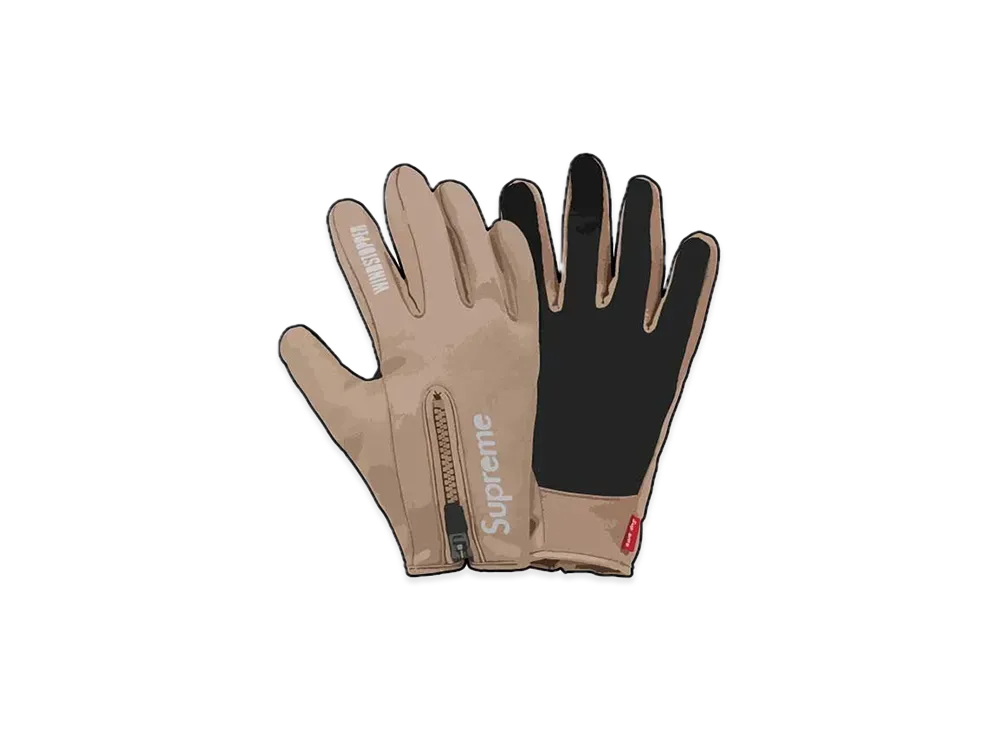 Supreme WINDSTOPPER Zip Gloves "Taupe"