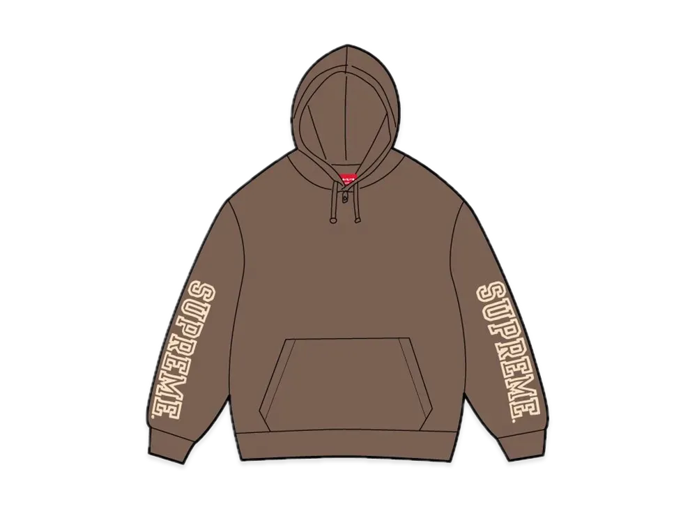 Supreme Collegiate Sleeve Hooded Sweatshirt "Olive Brown"