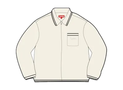 Supreme Zip Up Polo Sweater "White"