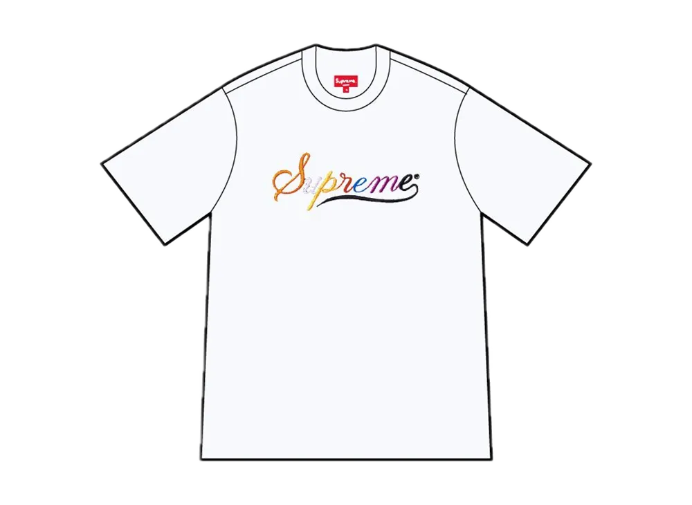 Supreme Cursive S/S Top "White"