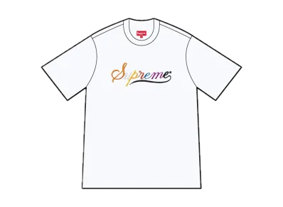 Supreme Cursive S/S Top "White"