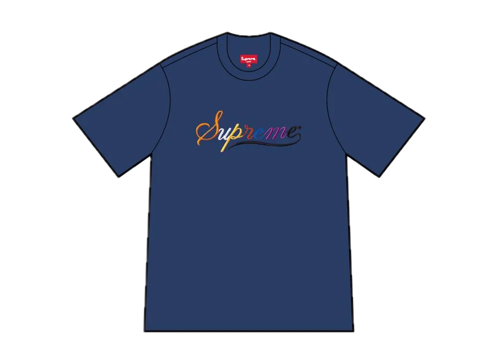 Supreme Cursive S/S Top "Navy"