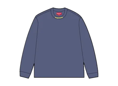 Supreme Embroidered Collar L/S Top "Navy"