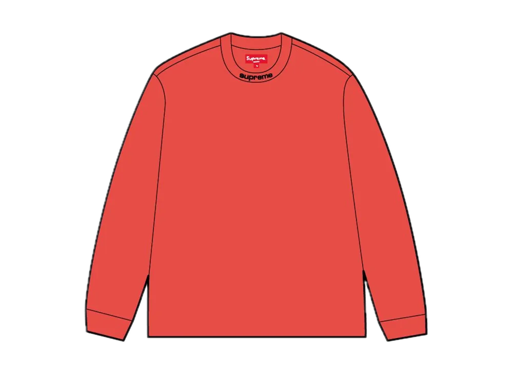 Supreme Embroidered Collar L/S Top "Red"