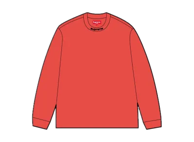 Supreme Embroidered Collar L/S Top "Red"