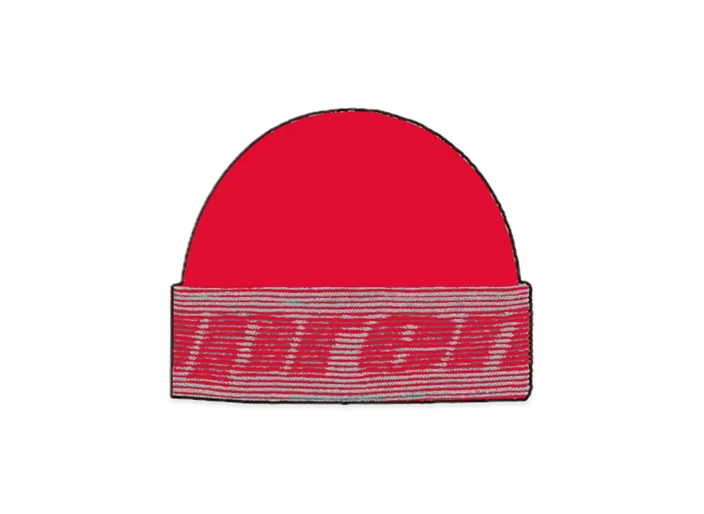 Supreme Reflective Jacquard Beanie "Red"