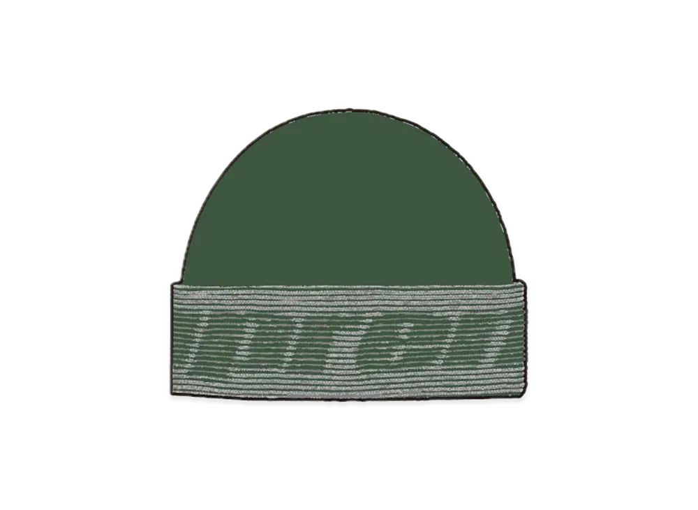 Supreme Reflective Jacquard Beanie "Dark Green"