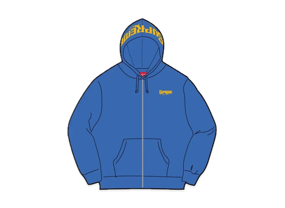 Supreme Mister Cartoon Zip Up Hooded Sweatshirt "Washed Royal"