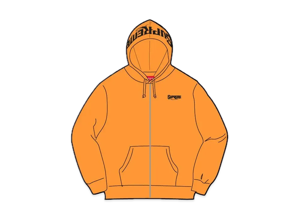 Supreme Mister Cartoon Zip Up Hooded Sweatshirt "Tangerine"