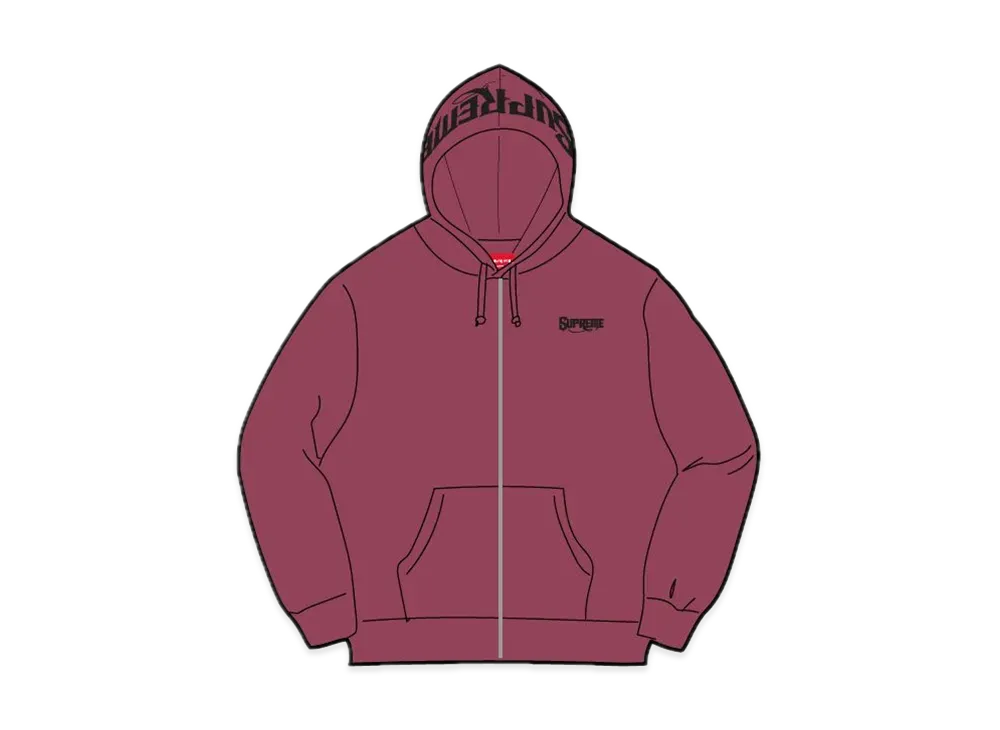 Supreme Mister Cartoon Zip Up Hooded Sweatshirt "Plum"