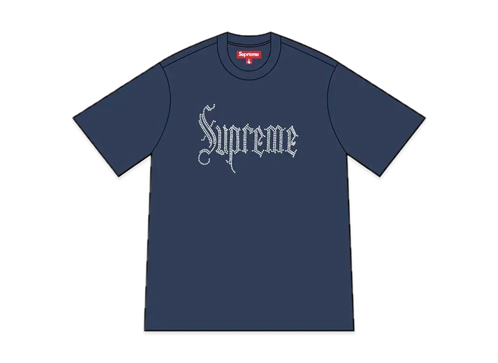 Supreme Rhinestone S/S Top "Navy"