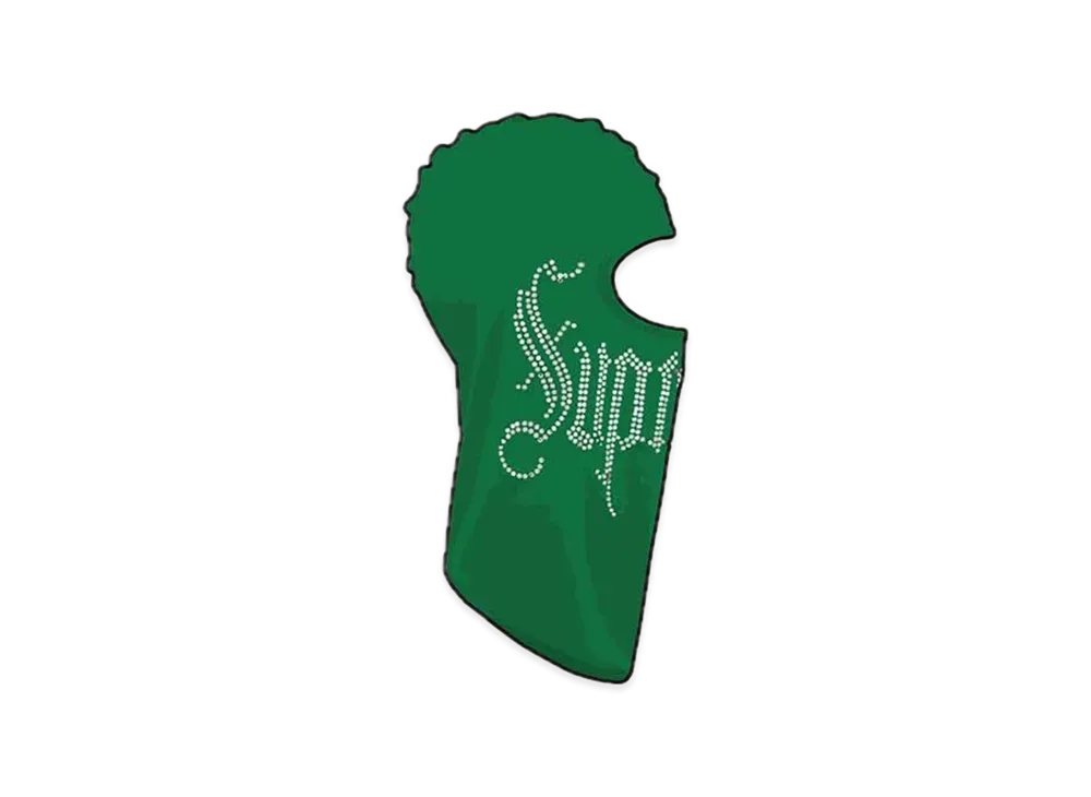 Supreme Rhinestone Balaclava "Green"