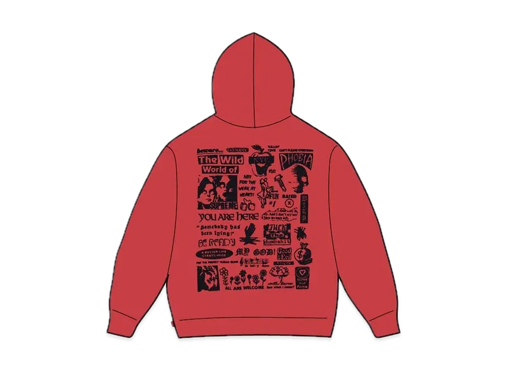 Supreme Wild Embroidered Hooded Sweatshirt "Burnt Red"