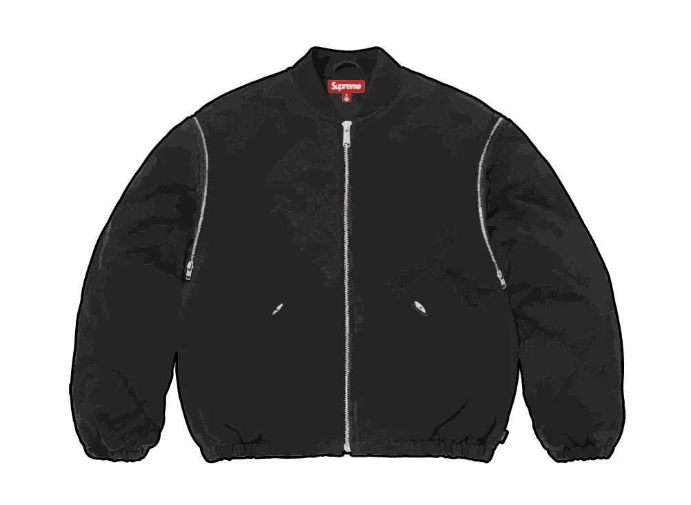 Supreme Zip-Off Sleeve Quilted Bomber Jacket 
