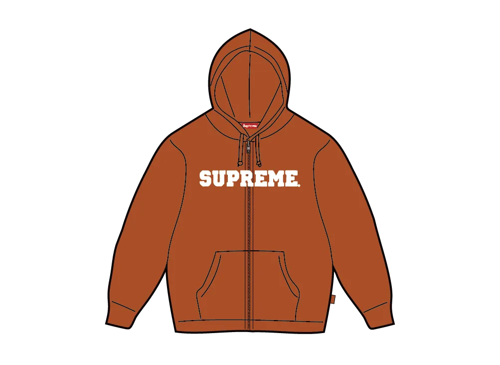 Supreme Collegiate Applique Zip Up Hooded Sweatshirt 