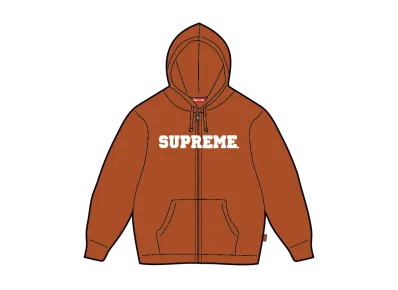 Supreme Collegiate Applique Zip Up Hooded Sweatshirt "Rust"