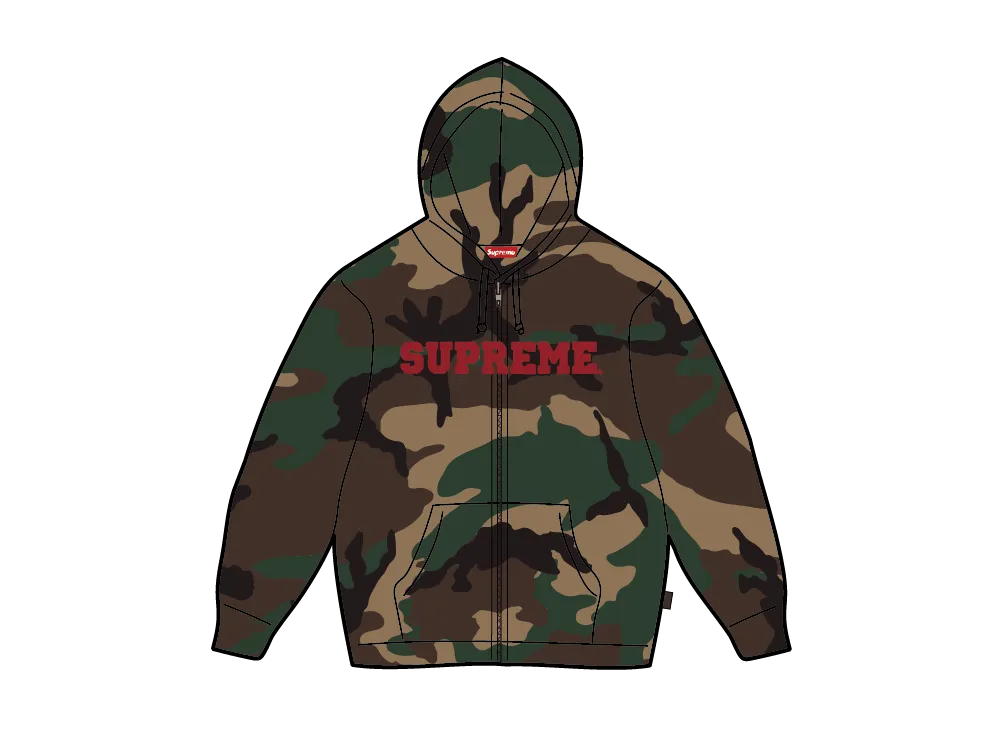 Supreme Collegiate Applique Zip Up Hooded Sweatshirt