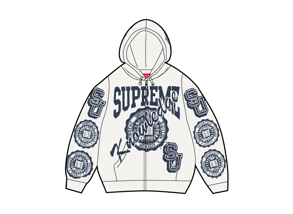 ゆん Supreme Knowledge Reigns Zip Up Hooded Sweatshirt 