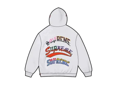 Supreme Multi Logos Hooded Sweatshirt "Ash Grey"