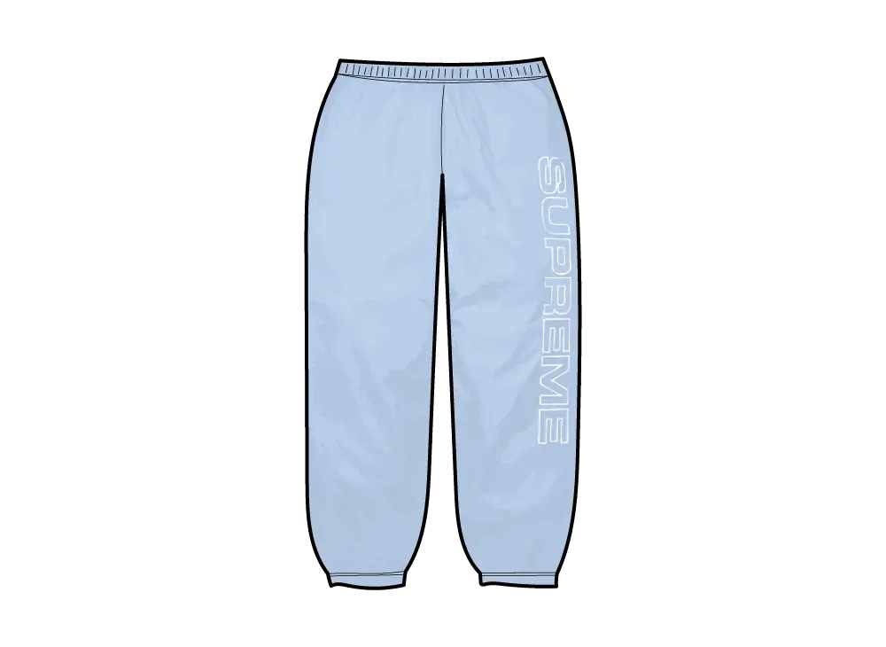 Supreme Spellout Embroidered Ripstop Track Pant "Light Blue"