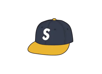 Supreme Pigment Coated 2-Tone S Logo 6-Panel "Navy"