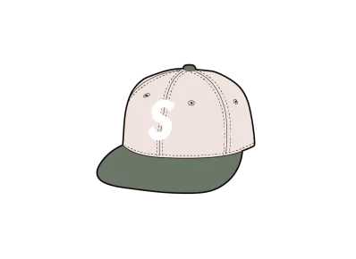 Supreme Pigment Coated 2-Tone S Logo 6-Panel "Light Pink"