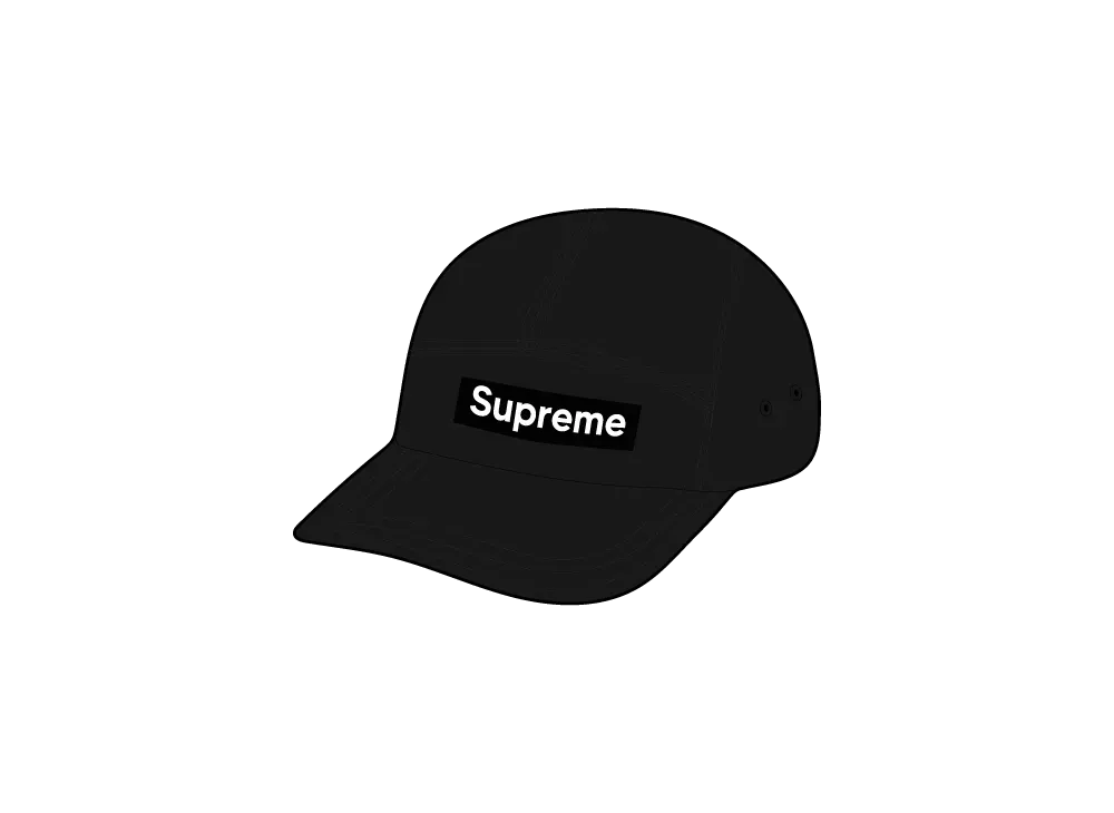 新品 Supreme Washed Chino Twill Camp Cap 黒 Supreme Washed Chino Twill Camp Cap (SS23) - $48