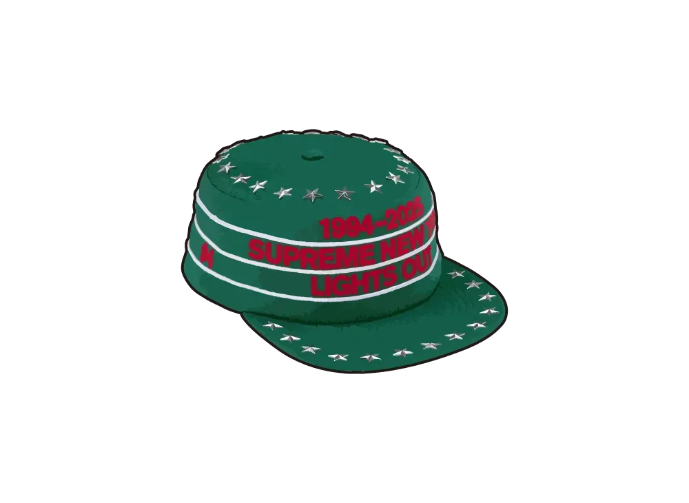 Supreme Stars Studded Pillbox Hat "Dark Green"