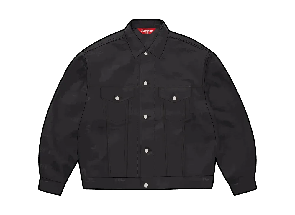 シュプリーム ジャカード ロゴ デニム トラッカー ジャケット "ブラック"