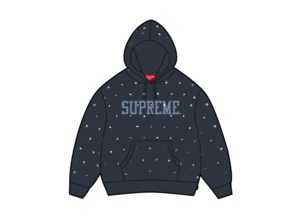 Supreme Stars Studded Hooded Sweatshirt "Navy"
