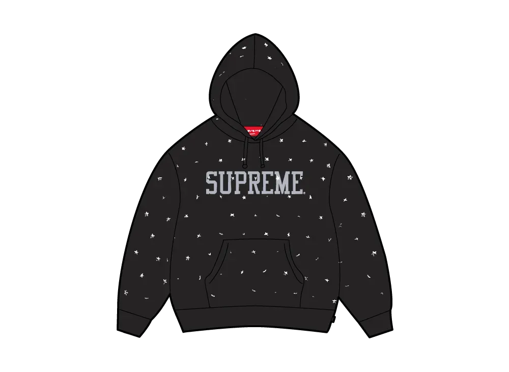 シュプリーム スター スタッズ フード スウェットシャツ "ブラック"