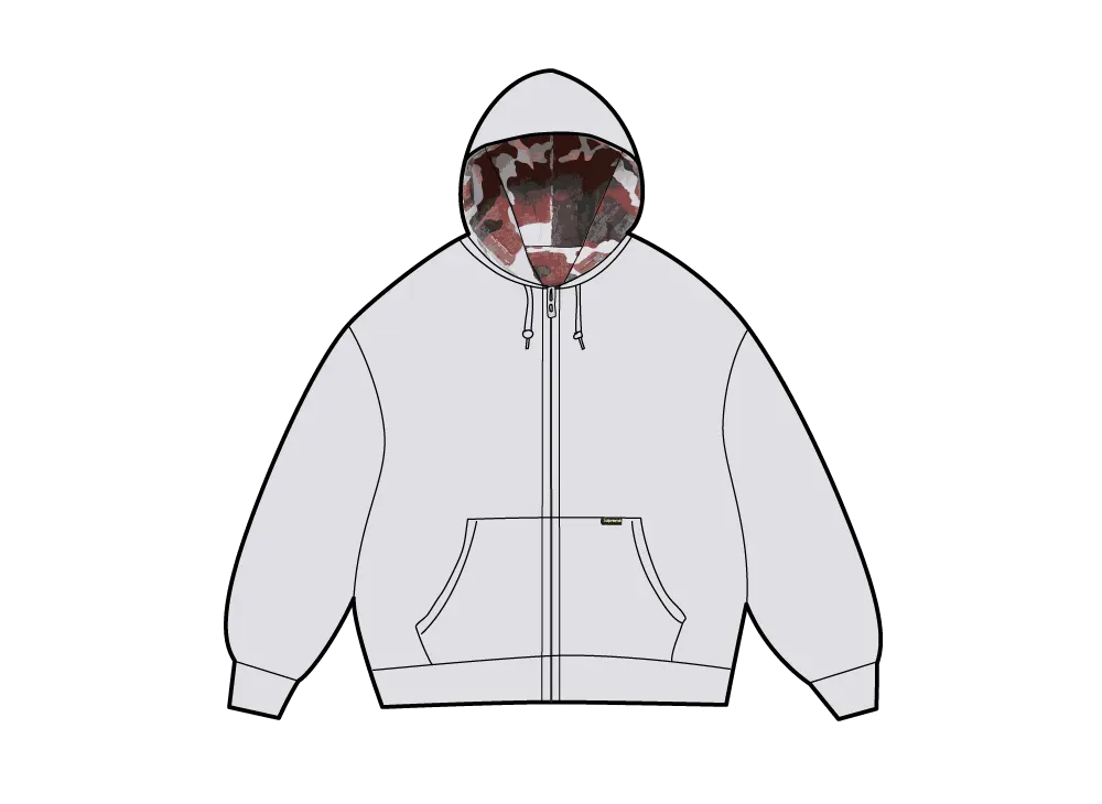 Supreme Reversible Work Zip Up Hooded Sweatshirt "Ash Grey"