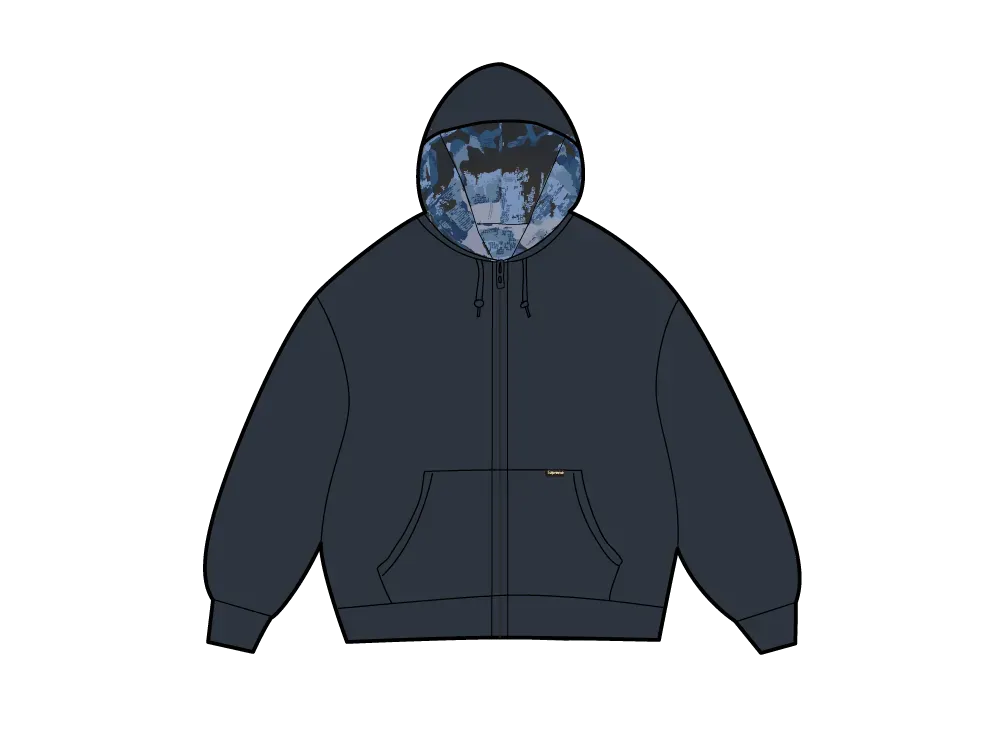 Supreme Reversible Work Zip Up Hooded Sweatshirt 