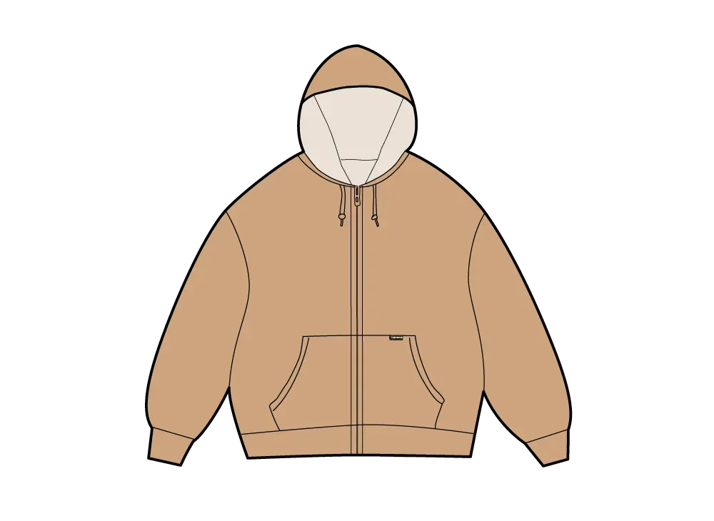 Supreme Reversible Work Zip Up Hooded Sweatshirt "Tan"