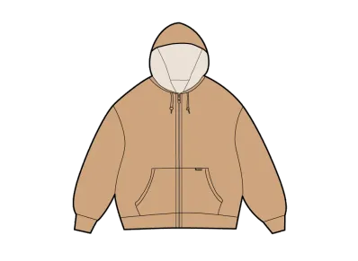 Supreme Reversible Work Zip Up Hooded Sweatshirt "Tan"
