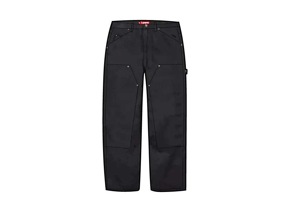 シュプリーム ジャカード ロゴ ダブル ニー デニム ペインター ジーンズ "ブラック"