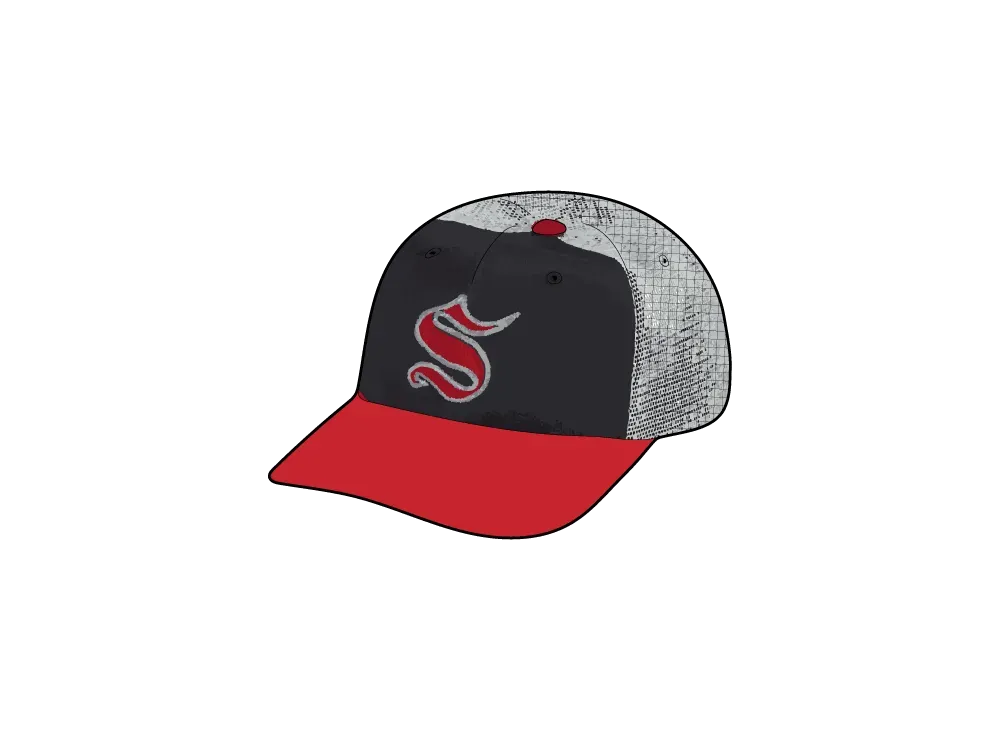 Supreme Contrast S Mesh Back 6-Panel "Red"