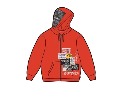 Supreme 176 Zip Up Hooded Sweatshirt "Bright Orange"