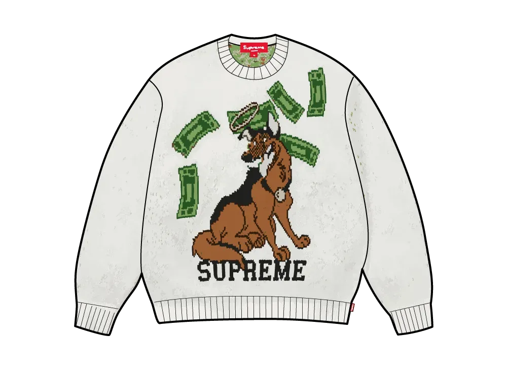 Supreme All Dogs Go To Heaven Sweater "White"