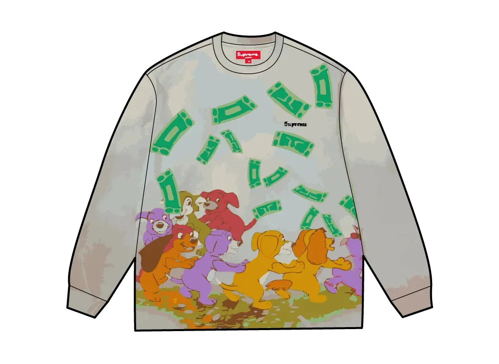 シュプリーム オール ドッグス ゴー トゥ ヘブン エルエス トップ "デイ"