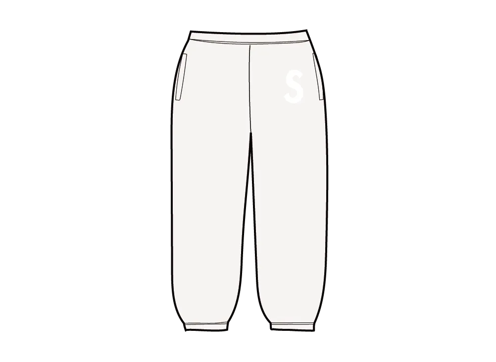 Supreme S Logo Sweatpant (25FW) "White"