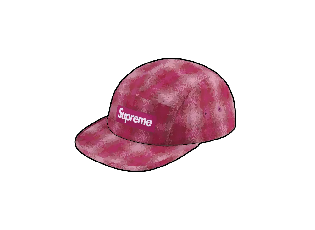 Supreme Harris Tweed Camp Cap "Pink"