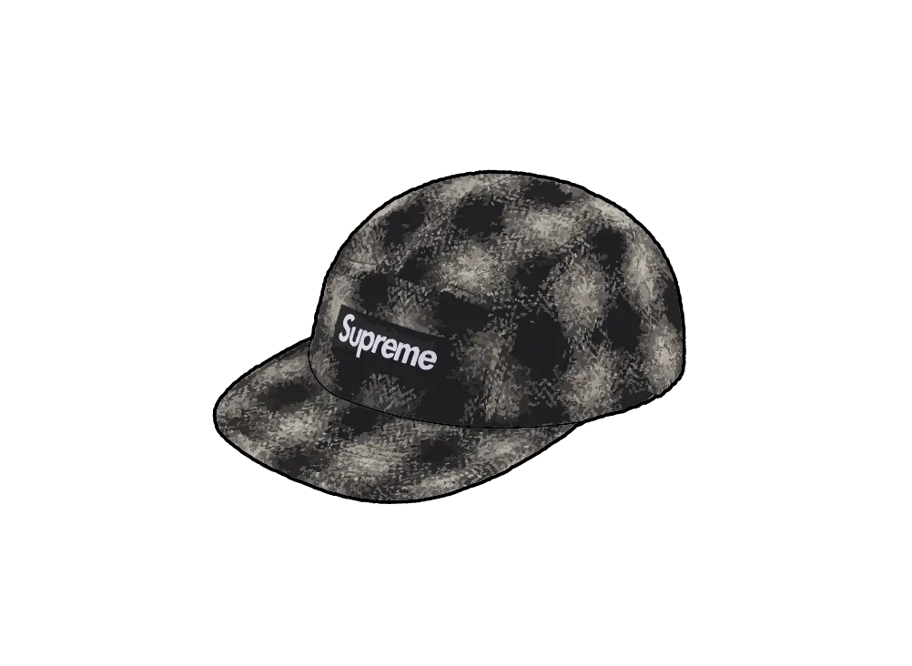 シュプリーム ハリスツイード キャンプキャップ "ブラック"